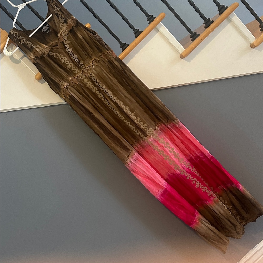 Angie Brown and Pink Dress